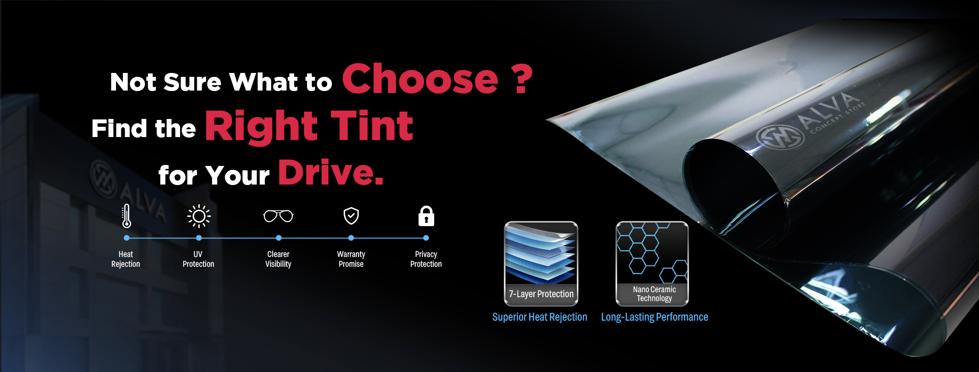 Alva professional car window tint installation in Malaysia