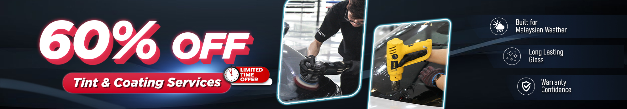60% off car tint and ceramic coating services - limited time offer